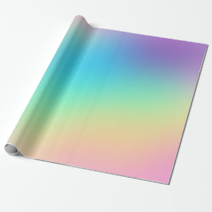 Papier Cadeau Dégradé arc-en-ciel doux et prismatique
