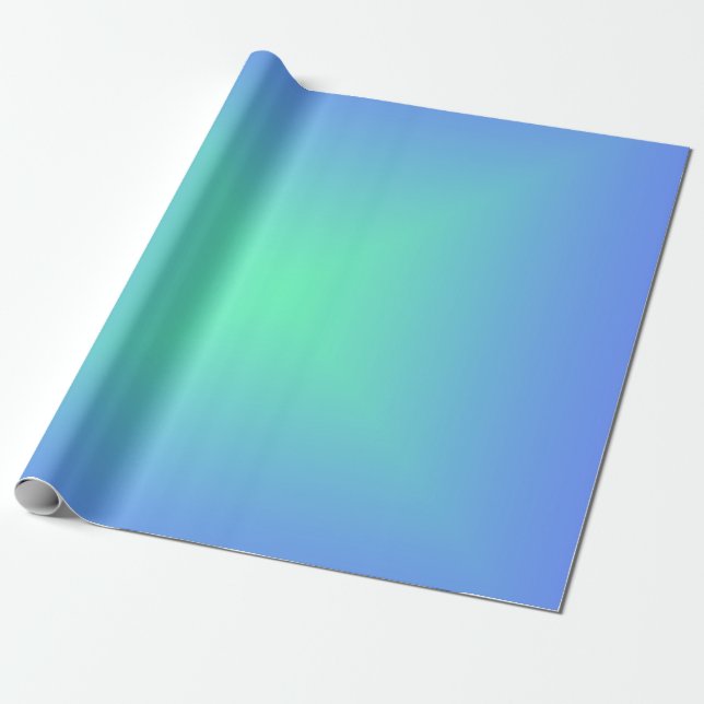Papier Cadeau dégradé de diamant bleu à vert aquamarine (Déroulé)