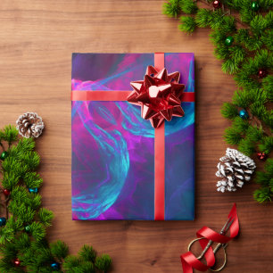 Papier Cadeau Dégradé de kaléidoscope noir et rose