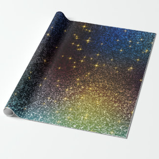 Papier Cadeau Dégradé de parties scintillant brillant avec des c