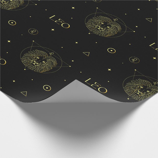 Papier Cadeau Dégradé du signe étoile du zodiaque de Leo (Coin)