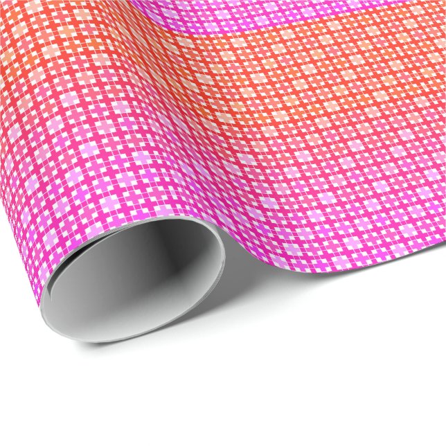 Papier Cadeau dégradé, gradient à damiers, ombre (Coin rond)