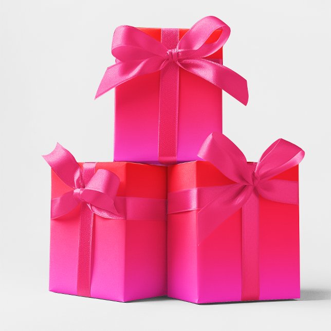 Papier Cadeau Dégradé rose et rouge (Pink and Red Gradient Wrapping Paper)