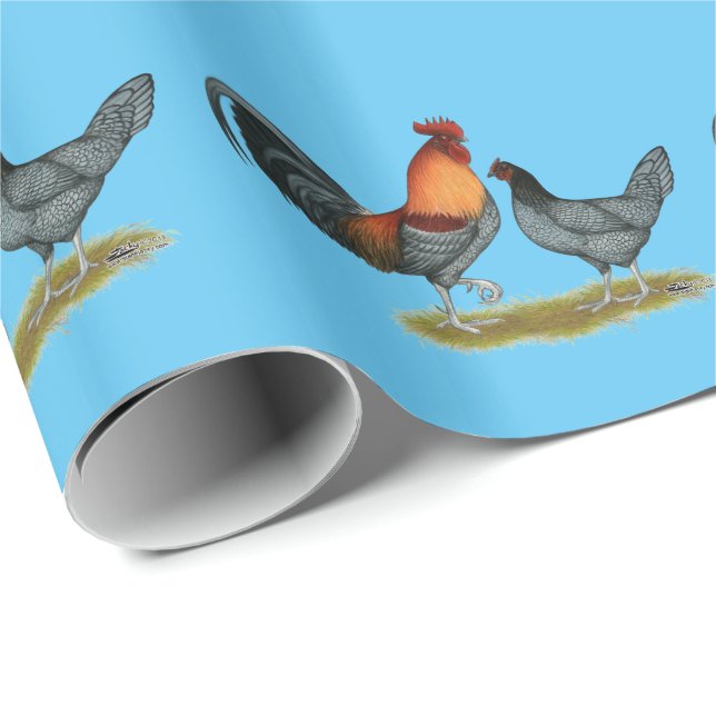 Papier Cadeau Delaware Blue Hen (Coin rond)