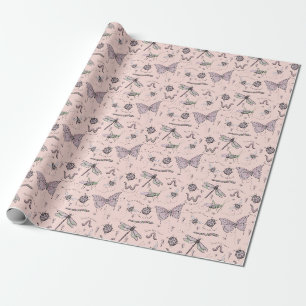 Papier Cadeau Délicat doux petit critère Feminine Blush Rose