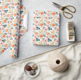Papier Cadeau Delightful Sunset Bouquet Wrapping Paper