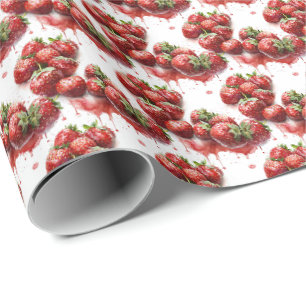Papier cadeau d'emballage de fraise