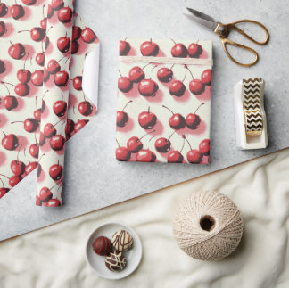Papier Cadeau Demi-ton cerise
