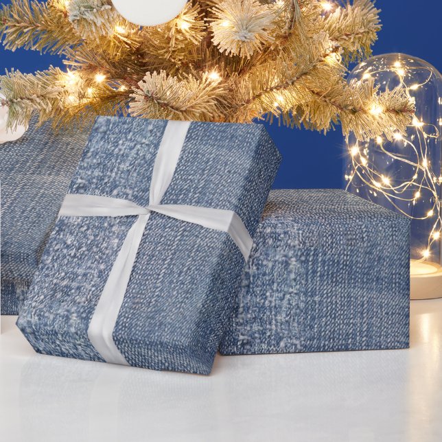 Papier Cadeau Denim Blue Jeans Imprimer (Vacances)