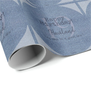 Papier Cadeau Denim Look personnalisable envelopper cadeau HAMby