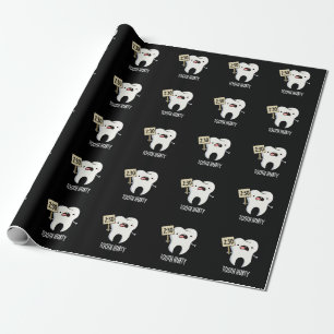 Papier Cadeau Dent Hurty Dental Pun Dark BG
