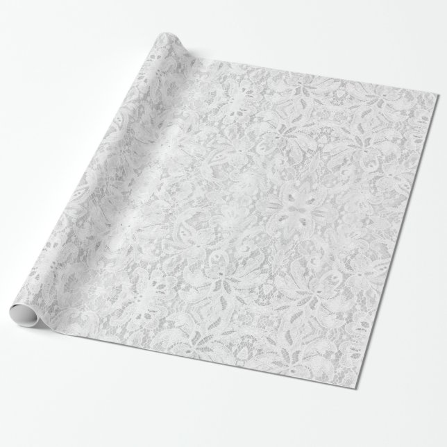 Papier Cadeau Dentelle blanche tombante (Déroulé)