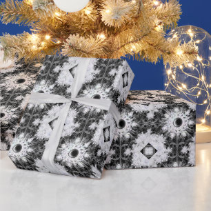 Papier Cadeau Dentelle en céramique noir & flocon de neige