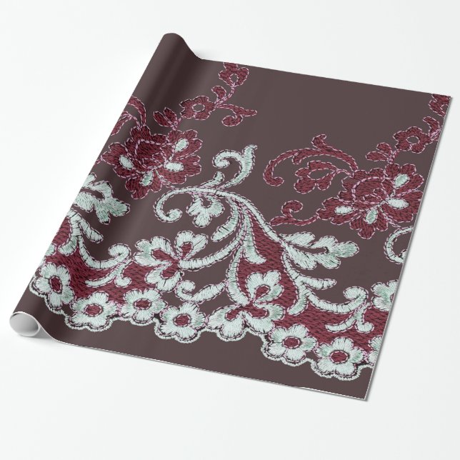 Papier Cadeau Dentelle vintage Shabby-Chic (Déroulé)