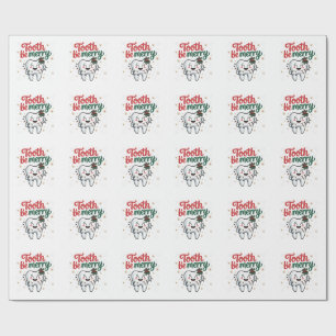 Papier Cadeau Dentiste dentaire Sois Joyeux Dentiste Noël