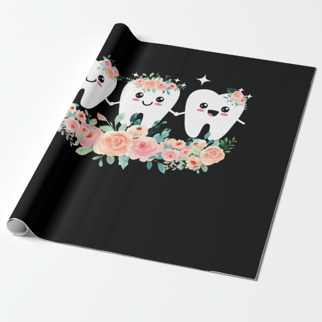 Papier Cadeau Dentiste Dental Assistant Oral Hygiéniste Dent (Déroulé)