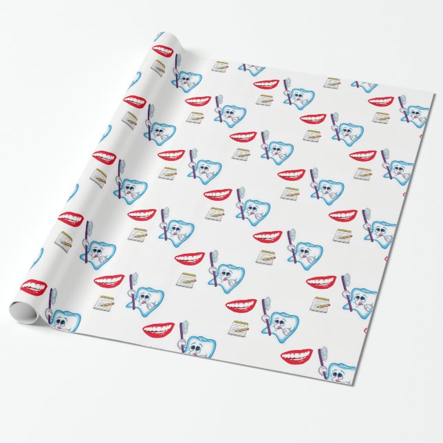 Papier Cadeau Dentiste en papier d'emballage (Déroulé)