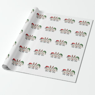 Papier Cadeau Dentiste Noël Dental Père Noël Floss Xmas Tree
