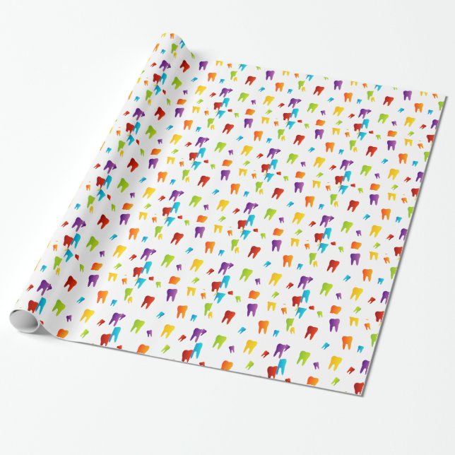 Papier Cadeau Dents colorées (Déroulé)