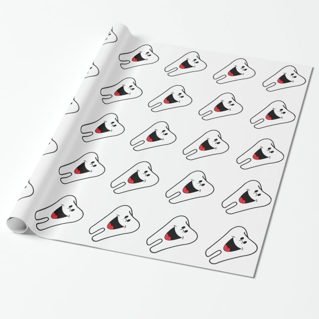 Papier Cadeau Dents heureuses personnalisables pour votre (Déroulé)