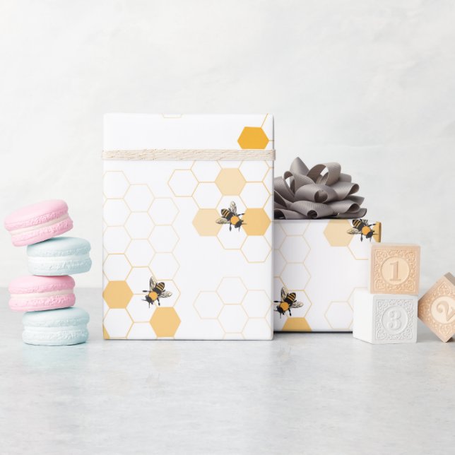 Papier cadeau d'enveloppement de peigne de miel et (Baby Shower)
