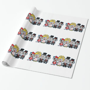 Papier Cadeau Déplaisant Zombie mariage fête cadeau envelopper, 