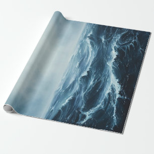 Papier Cadeau Déroupage des vagues océaniques des mers rudes
