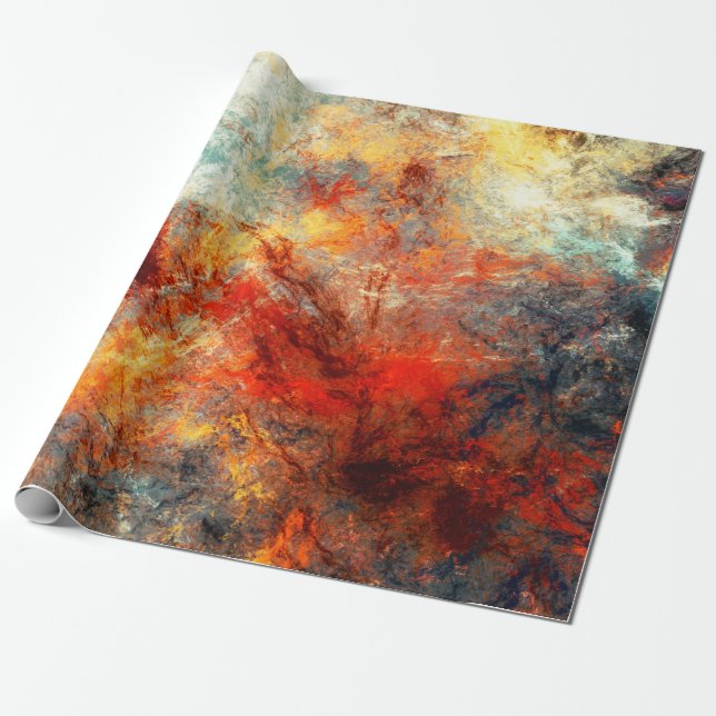 Papier Cadeau Des éclats artistiques lumineux. Couleur de peintu (Déroulé)