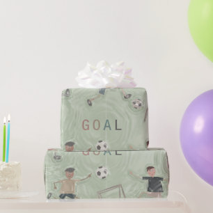 Papier Cadeau Des enfants amusants et mignons jouant au football