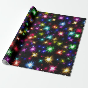 Papier Cadeau Des étoiles de Fireworks excitantes qui se croise