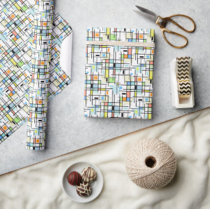Papier Cadeau Des étoiles sur un arrière - plan à damiers.
