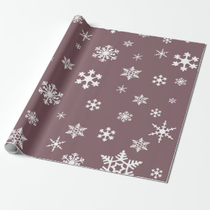 Papier Cadeau Des flocons de neige blancs et audacieux pendant l
