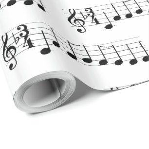 Papier Cadeau Des notes de musique nous vous souhaitons d'un