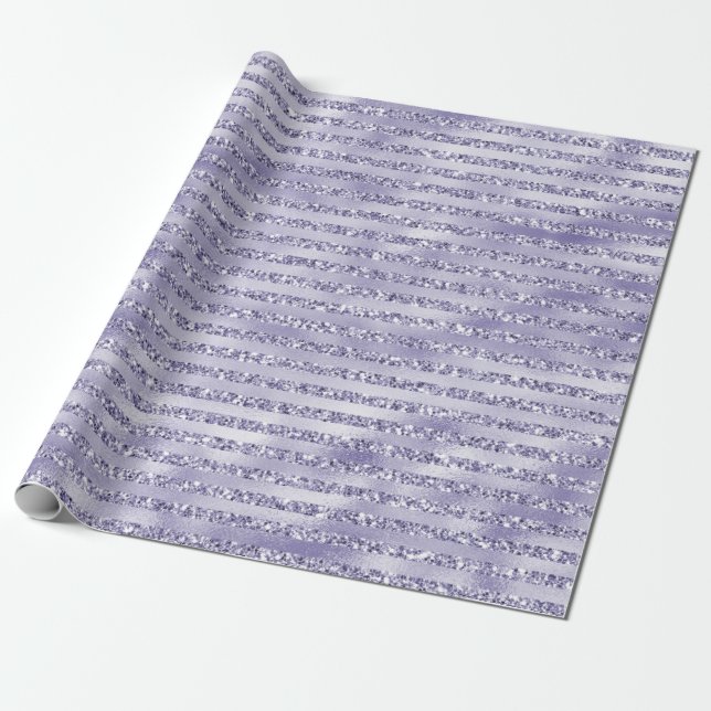 Papier Cadeau Des Parties scintillant violettes de filles brilla (Déroulé)