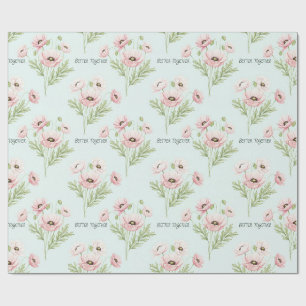 Papier Cadeau Des pavots dans un champ de menthe par Natasha Us
