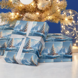 Papier Cadeau Des pingouins se rassemblent autour d'un arbre de 
