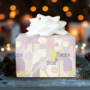 Papier Cadeau Design abstrait minimaliste avec des couleurs past