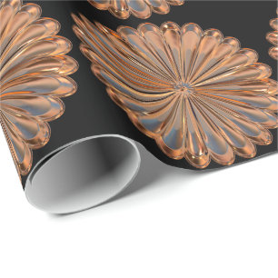 Papier Cadeau Design art déco en cuivre et en coquille de ventil
