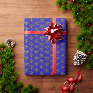 Papier Cadeau Design classique de Noël bleu étincelant