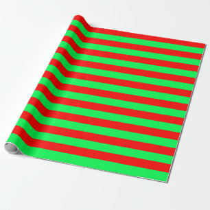 Papier Cadeau Design de bandes rouge et verte