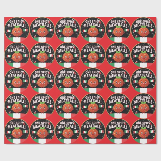 Papier Cadeau Design de boulettes de viande épicées italiennes a (Plat)