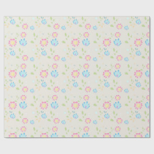 Papier Cadeau Design de fleurs de printemps mignonnes