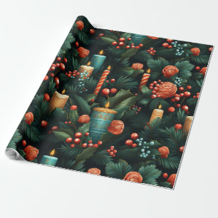Papier Cadeau Design de Noël traditionnel