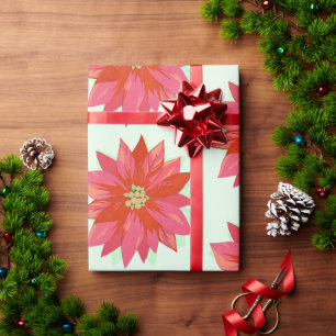 Papier Cadeau Design de Noël/vacances audacieux, poinsettia pein