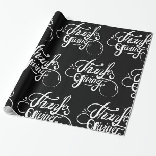 Papier Cadeau Design de texte blanc - Thanksgiving