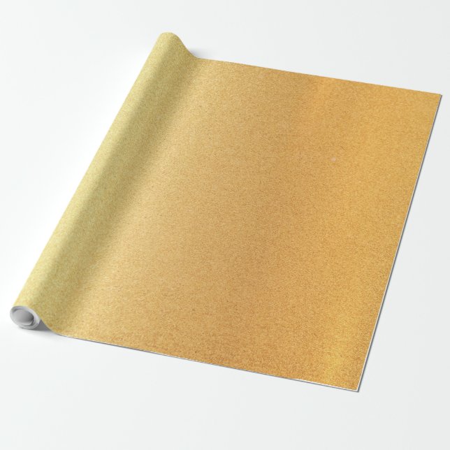 Papier Cadeau Design Faux Gold brillant moderne doré (Déroulé)