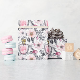Papier Cadeau Design floral vintage moderne