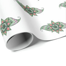 Design inspiré du henné en rose et vert enveloppem