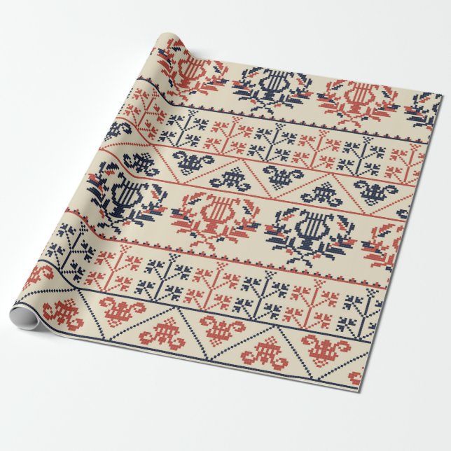 Papier Cadeau Design motif sans couture avec Palestini tradition (Déroulé)