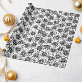 Papier Cadeau Design ornemental victorien noir et blanc